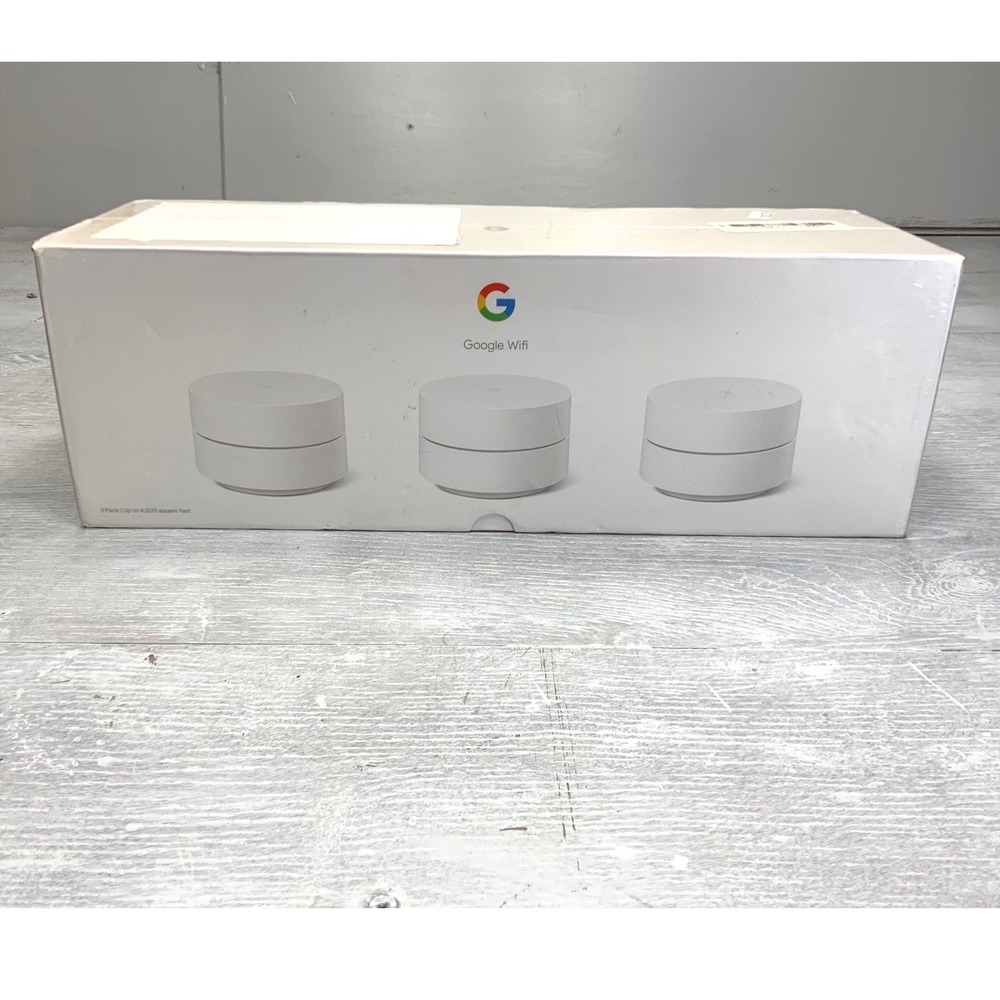 Google WiFi AC1200 Mesh Wi-Fi System 3-Pack GA02434-US New Factory Sealed
